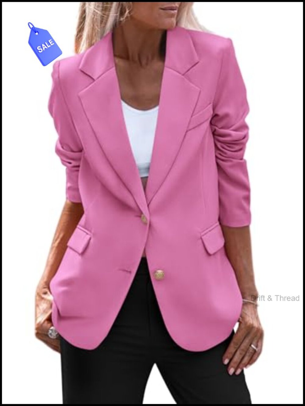 Women's Notch Lapel Blazer Long Sleeve Business Casual Work Outerwear